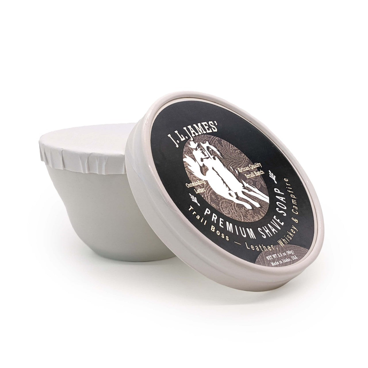 JL James' Premium Shave Soap in Ceramic Bowl