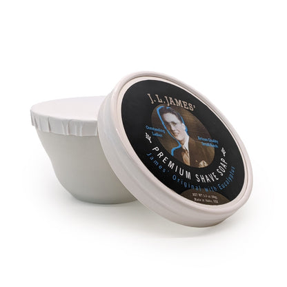 JL James' Premium Shave Soap in Ceramic Bowl