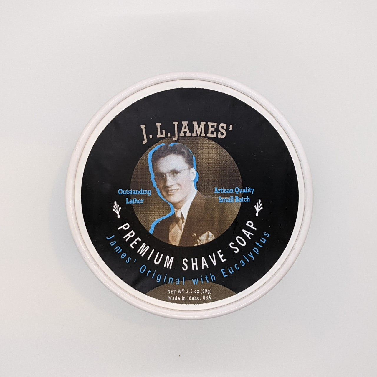 JL James' Premium Shave Soap in Ceramic Bowl