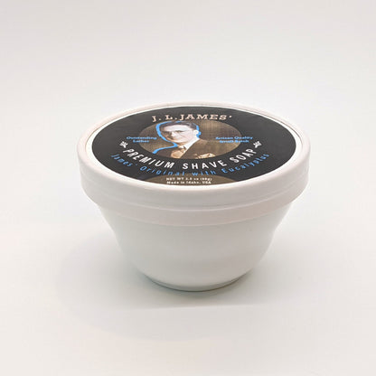 JL James' Premium Shave Soap in Ceramic Bowl