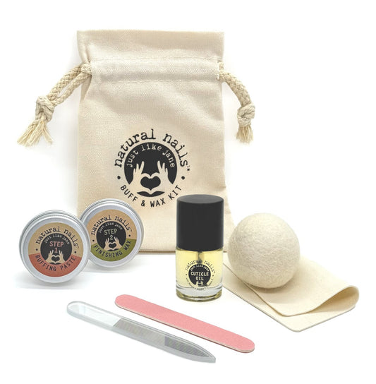 Natural Nails Buff & Wax Kit - New Nano Glass File for Higher Shine!