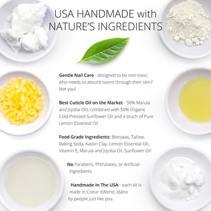 Natural Nails Buff & Wax Kit - New Nano Glass File for Higher Shine!