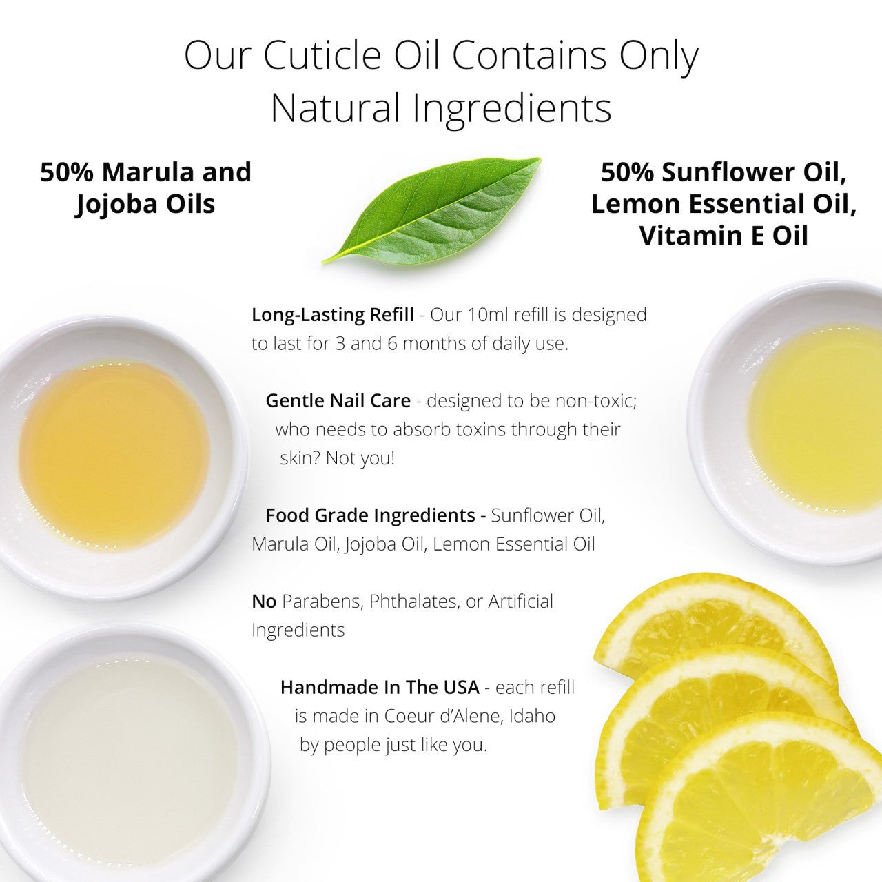 Natural Nails Cuticle Oil - with 50% Marula and Jojoba Oils