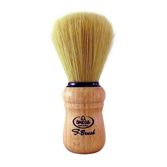 Shaving Brush - Omega S-Brush Synthetic with Beech Wood Handle