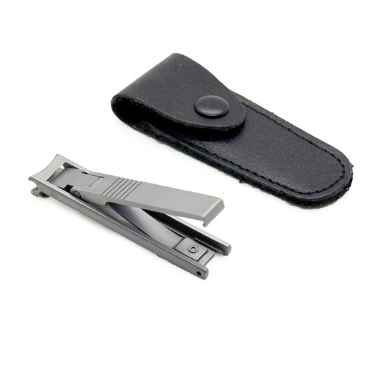Ultrathin Nail Clipper - Stainless Steel with Leather Snap Case